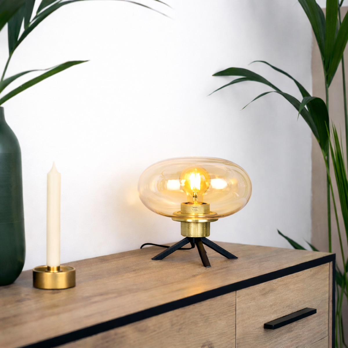 steinhauer-tafellamp-reflexion-amberkleurig-glasmetaal-ø22cm-e27-2681me-2