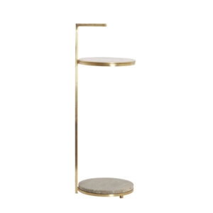light&livingbijzettafelledavansteentravertinbruinbrons-o26x76cm-330