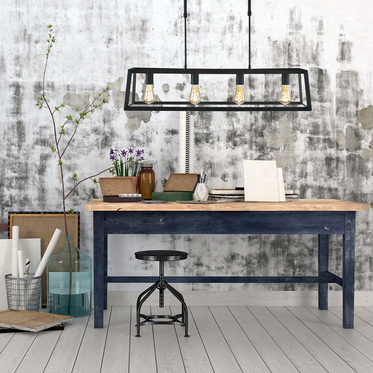 hanglamp-zwart-buckley-kunststofmetaal-groteeettafellamp-e27-1705zw-mexlite-2