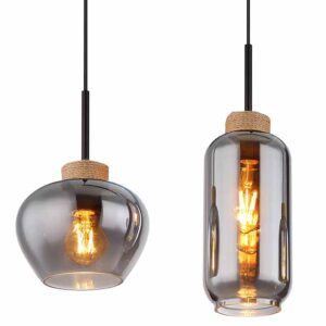 hanglamp-zwart-matt-glassmokeglas-groteeettafellamp-e27-15549-4h-globo-2