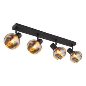 spot-zwart-tokki-glasmetaal-kleurglas-lamp-e14-54309-4b-globo-0