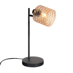 tafellamp-amberkleurigzwart-ocre-glasmetaal-kleurglas-lamp-e14-4227zw-mexlite-1