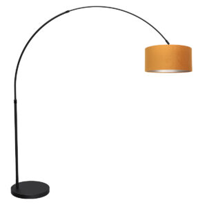 vloerlamp-zwart-flair-metaaltextiel-booglamp-e27-4656zw-mexlite-0