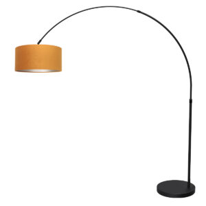 vloerlamp-zwart-flair-metaaltextiel-booglamp-e27-4656zw-mexlite-1