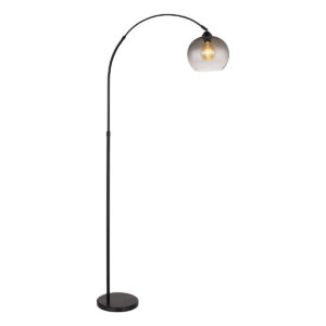 vloerlamp-zwart-newcastle-metaalsmokeglas-booglamp-e27-58227bs-globo-0