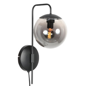 wandlamp-zwart-bollique-glasmetaal-bedlampje-e14-4609zw-steinhauer-0