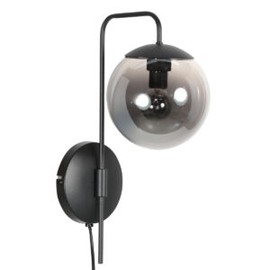 wandlamp-zwart-bollique-glasmetaal-bedlampje-e14-4609zw-steinhauer-1