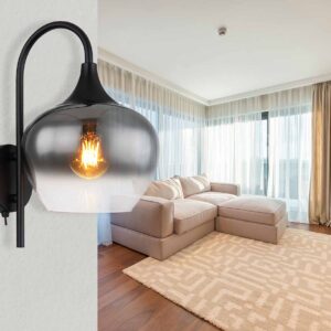 wandlamp-zwart-maxy-glasmetaalsmokeglas-bedlampje-e27-15548w-globo-2