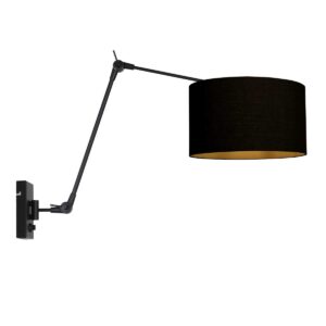 wandlamp-zwart-prestigechic-metaaltextiel-schemerlamp-e27-3986zw-steinhauer-1