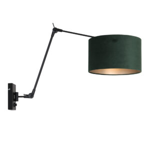 wandlamp-zwart-prestigechic-metaalveloursstof-schemerlamp-e27-8121zw-steinhauer-1
