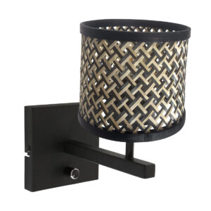 wandlamp-zwart-stang-bamboemetaal-bedlampje-e27-3709zw-steinhauer-0