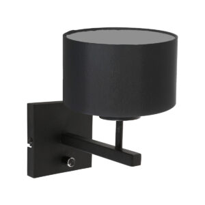wandlamp-zwart-stang-metaaltextiel-bedlampje-e27-7200zw-steinhauer-0