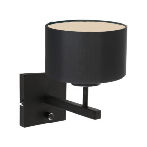 wandlamp-zwart-stang-metaaltextiel-bedlampje-e27-7200zw-steinhauer-1