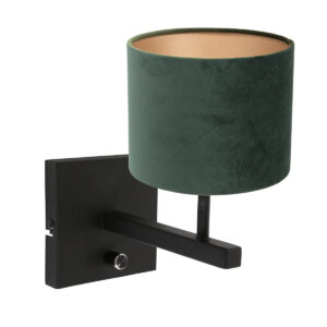 wandlamp-zwart-stang-metaaltextiel-bedlampje-e27-8174zw-steinhauer-0