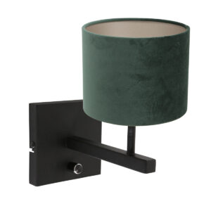 wandlamp-zwart-stang-metaaltextiel-bedlampje-e27-8174zw-steinhauer-1