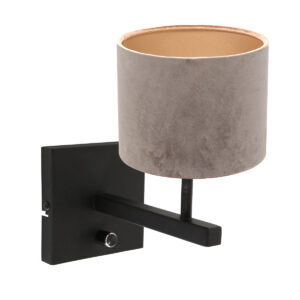 wandlamp-zwart-stang-metaaltextiel-bedlampje-e27-8175zw-steinhauer-0