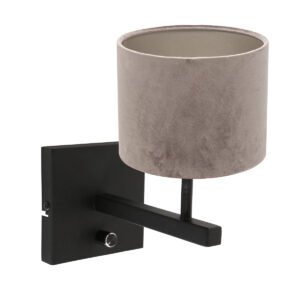 wandlamp-zwart-stang-metaaltextiel-bedlampje-e27-8175zw-steinhauer-1