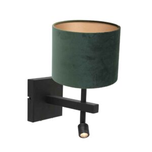 wandlamp-zwart-stang-metaaltextiel-bedlampje-led_e27-8205zw-steinhauer-0