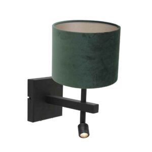 wandlamp-zwart-stang-metaaltextiel-bedlampje-led_e27-8205zw-steinhauer-1