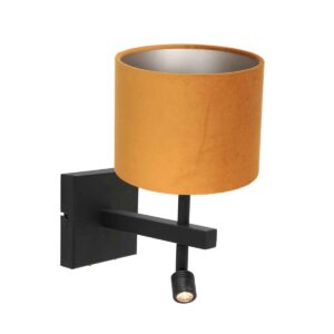 wandlamp-zwart-stang-metaaltextiel-bedlampje-led_e27-8207zw-steinhauer-1