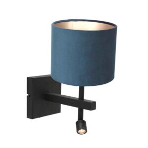 wandlamp-zwart-stang-metaaltextiel-bedlampje-led_e27-8208zw-steinhauer-0