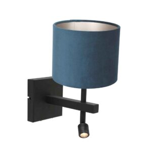 wandlamp-zwart-stang-metaaltextiel-bedlampje-led_e27-8208zw-steinhauer-1