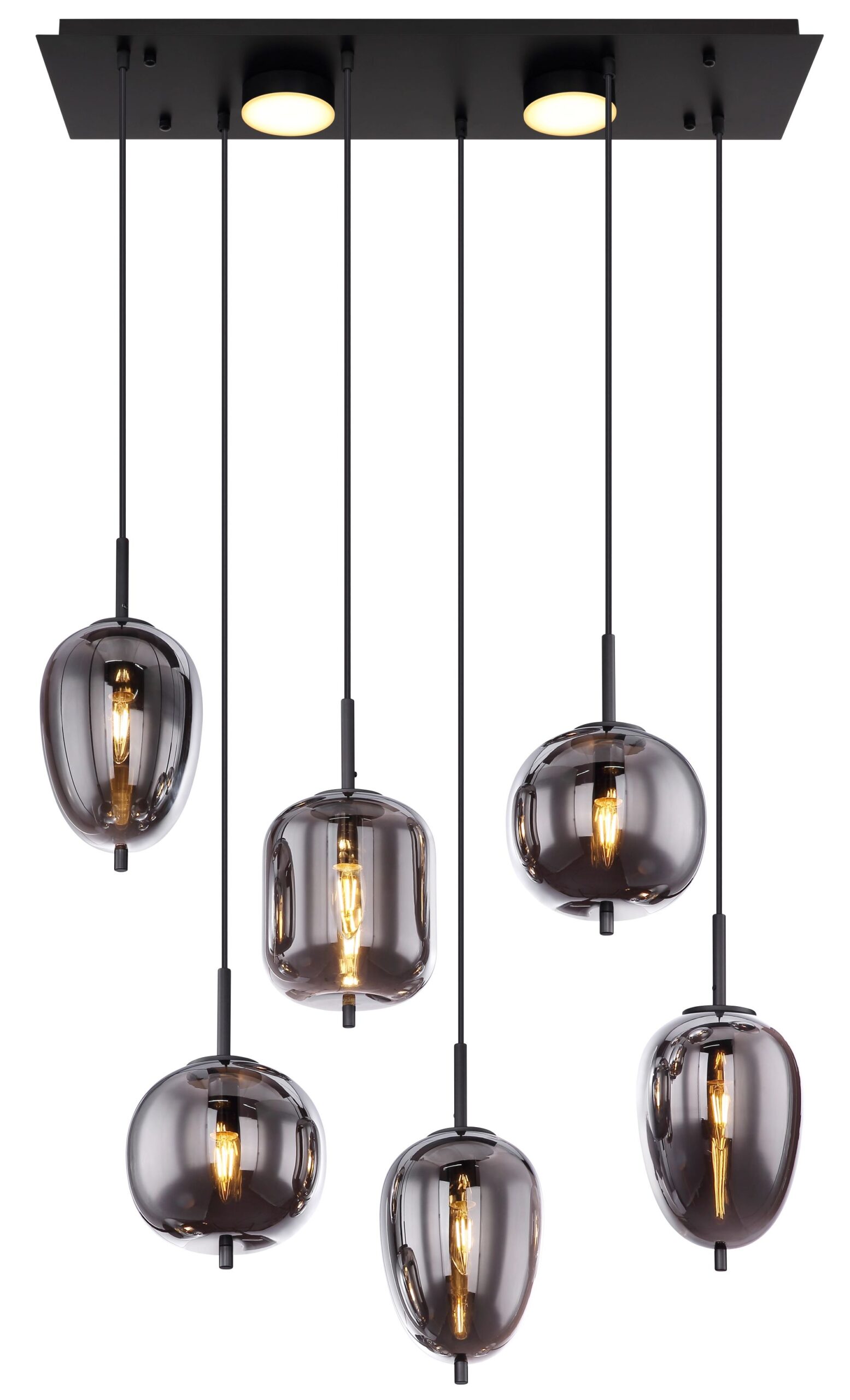 hanglamp-zwart-blacky-glas-groteeettafellamp-e14-15345-6l-globo-2